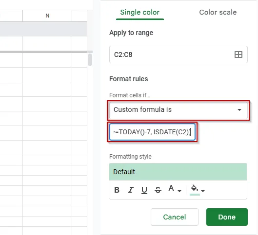 Automatically Highlight Recent Dates from the Past 7 Days Using Conditional Formatting