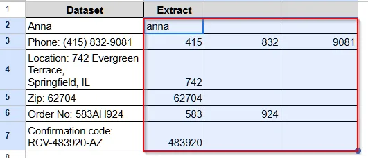 Extract Numbers in Different Columns from a String With the SPLIT Function in Google Sheets