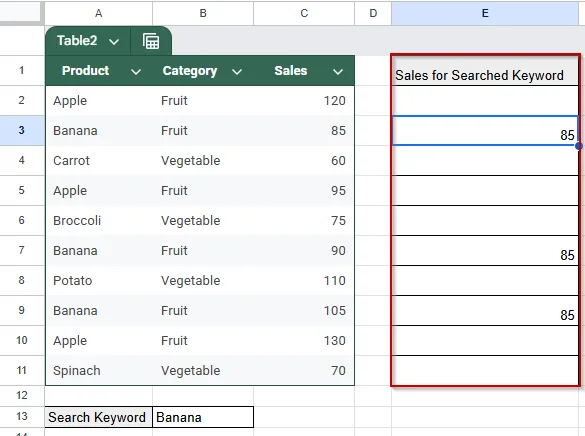 Retrieve Data Related to Specific Value Using VLOOKUP Across a Range