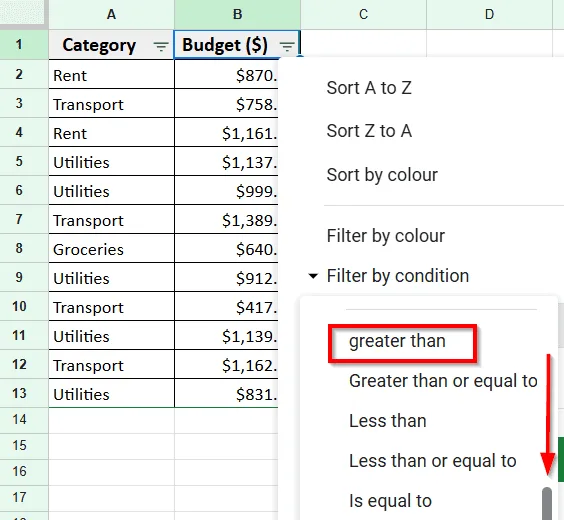 Apply Filter to Hide Rows Based on Cell Value