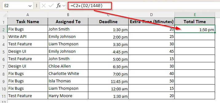 Adding Minutes Based on Cell Reference
