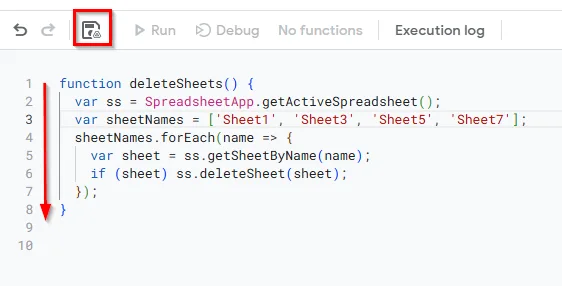 Using Google Apps Script to Delete Multiple Sheets