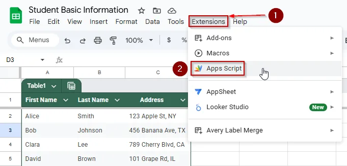 Automatically Generate Labels to Print Using Google Docs and Apps Script