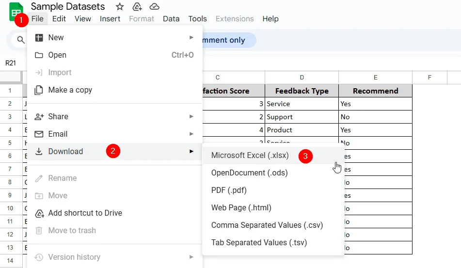 Save Google Sheets Locally on Desktop