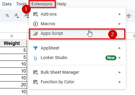 Applying Google Apps Script to Calculate Weighted Average