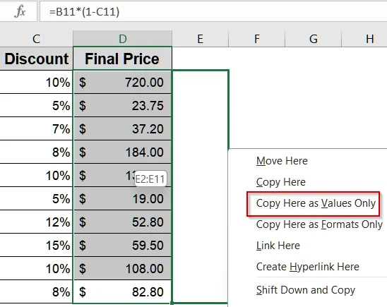 Dragging Values Using Mouse Action