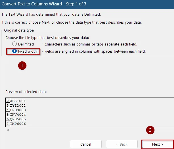 Eliminate First 3 Characters Using Text to Columns Feature