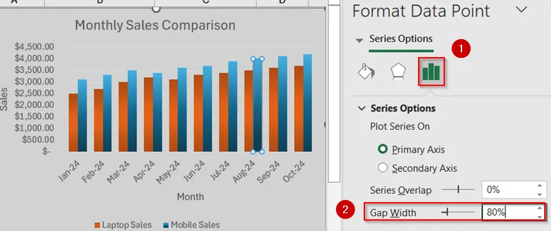 Use a Preset Clustered Bar or Column Chart in Excel