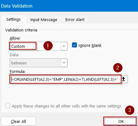 Restrict Entry Based on Starting Characters and Length