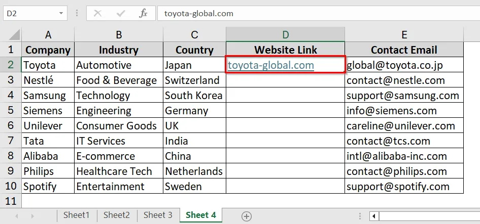 Using the Edit Hyperlink Window to Copy a Hyperlink in Excel
