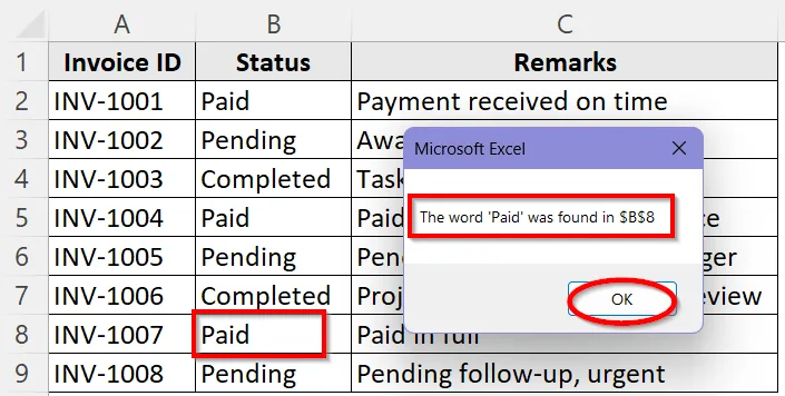 Examples of “If Cell Contains Value Then” Command in Excel