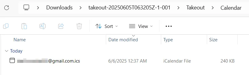 Export Events Using Google Takeout (Manual Method)