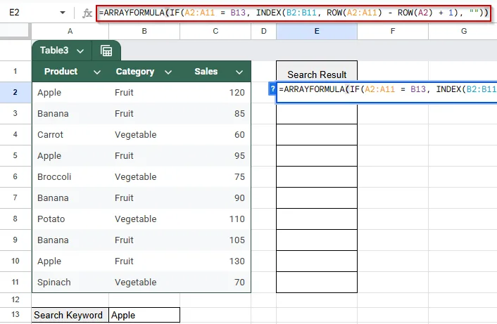 Find Related Cells to Specific Value with the INDEX-MATCH Function Combination