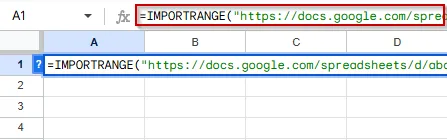 Recreate the IMPORTRANGE Formula