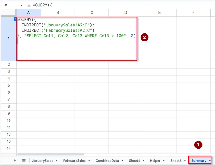 Using INDIRECT Function for Dynamic Sheet References in Google Sheets