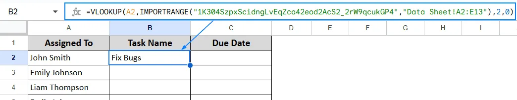 Use VLOOKUP Between Different Workbooks Using IMPORTRANGE