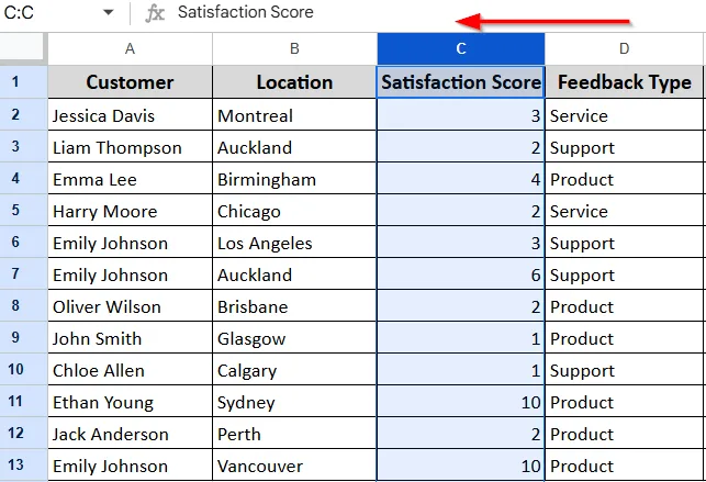 Swap Columns by Using Move Column Left/Right Option