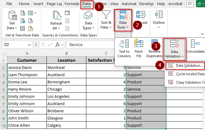 Using the SORT Function and Data Validation