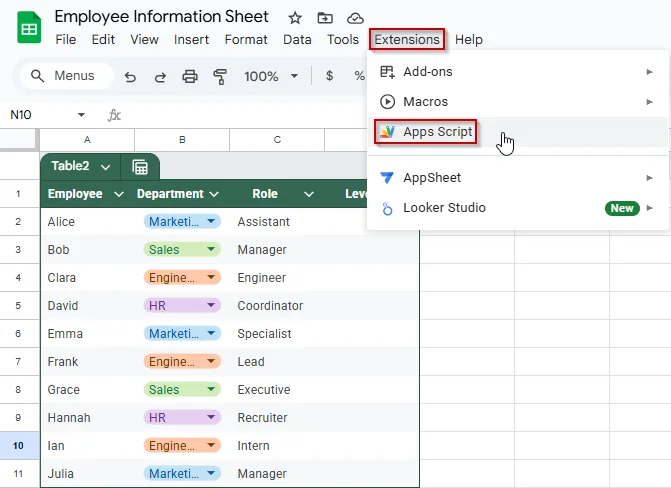 Automatically Update Cell Values Using Google Apps Script in Google Sheets