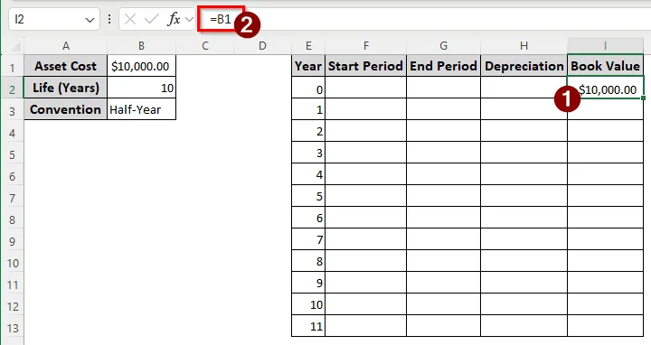 Using the VDB Function to Calculate GDS Depreciation in Excel