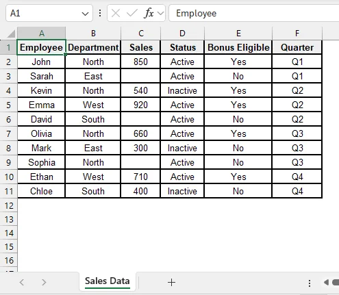 Count Non-Blank Cells with Two Conditions Using COUNTIFS