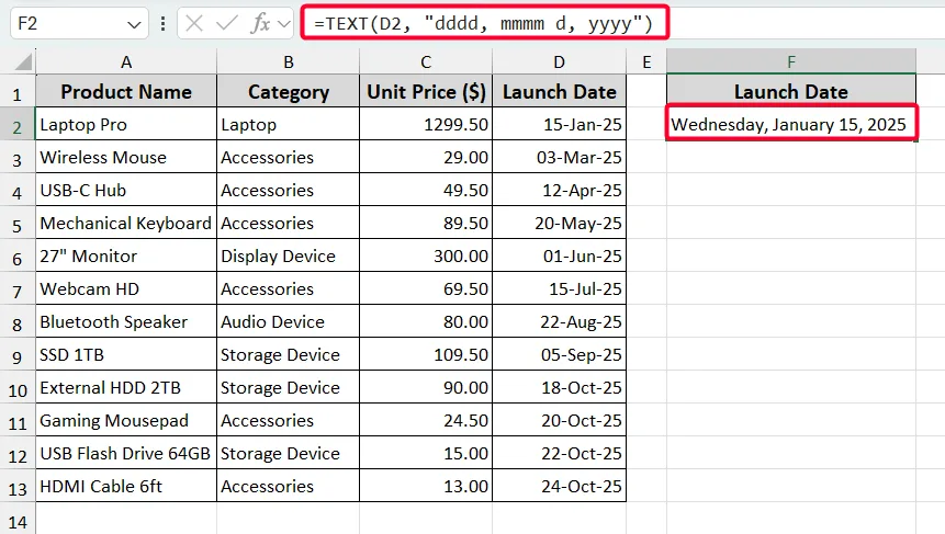 Display Text From Another Cell Using TEXT Function with Formatting