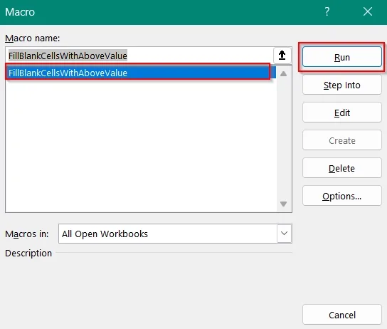 Implementing VBA Macro