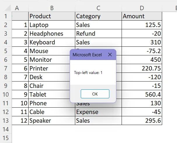 Utilize Range Method to Get Cell Values from Multiple Cells within a Dynamic Range