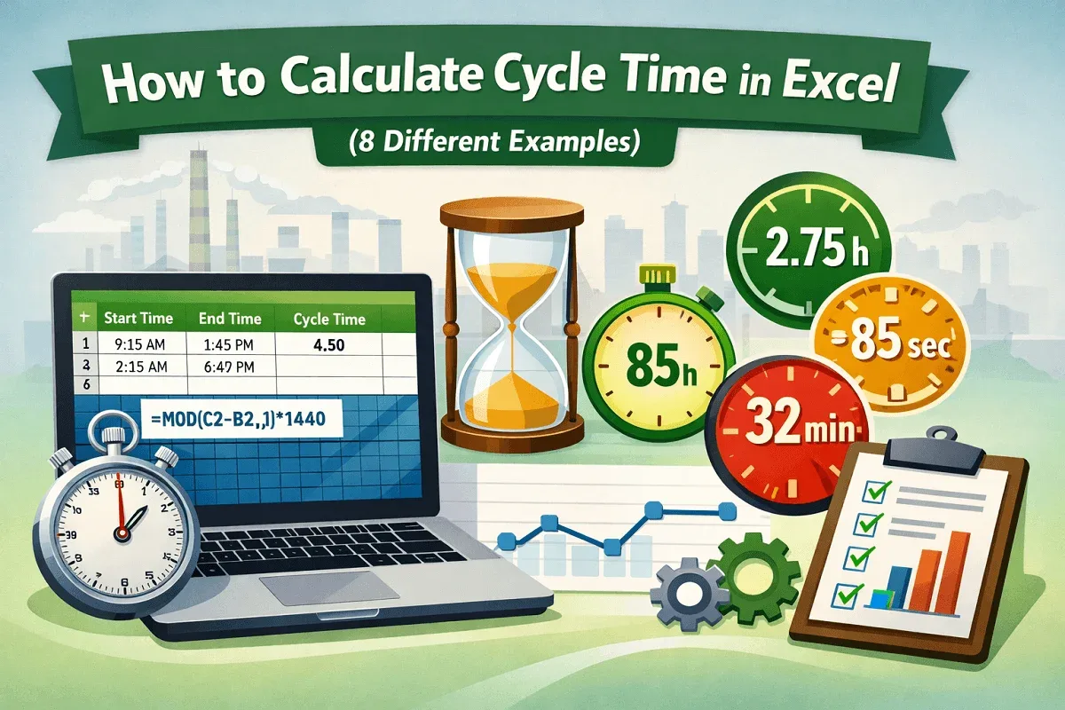 How to Calculate Cycle Time in Excel (8 Different Examples)