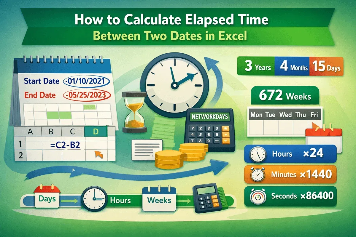 How to Calculate Elapsed Time Between Two Dates in Excel
