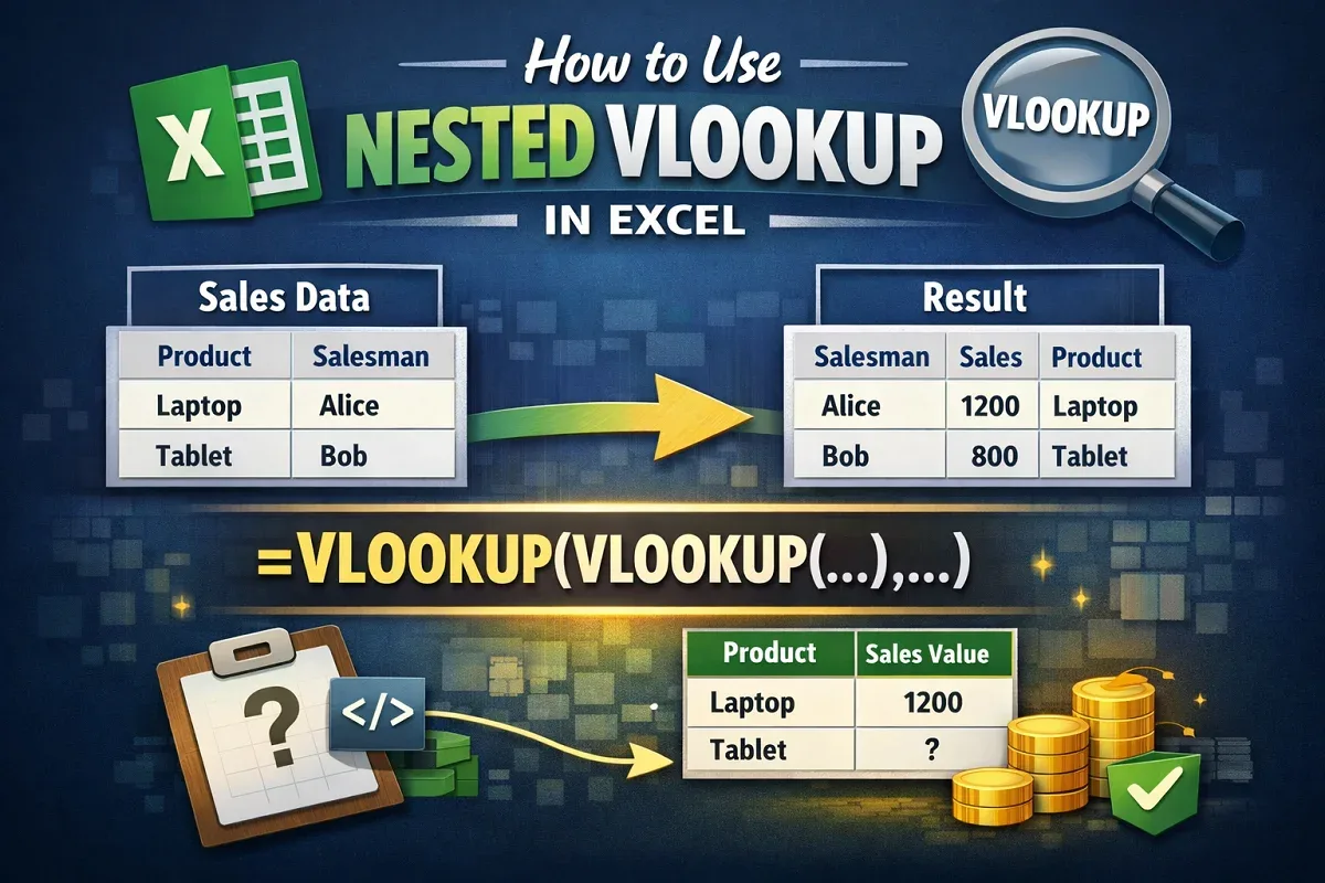 How to Use Nested VLOOKUP in Excel (2 Examples)