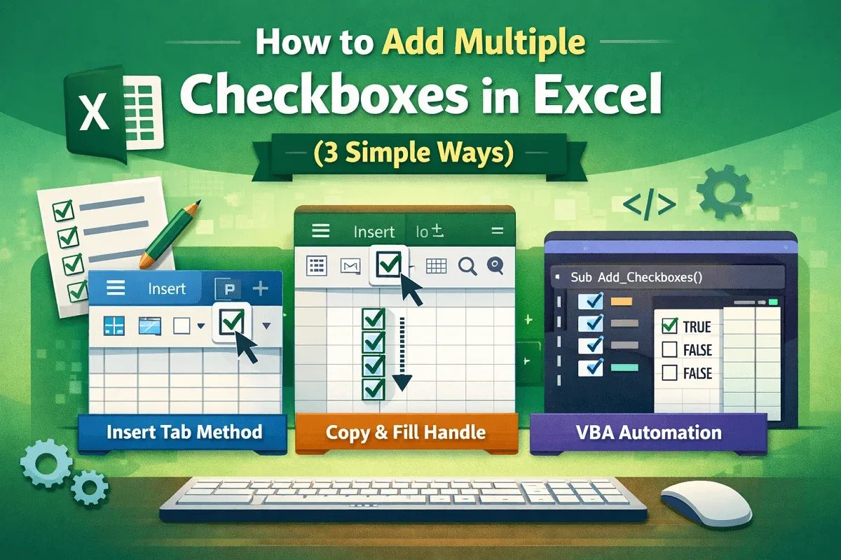 How to Add Multiple Checkboxes in Excel (3 Simple Ways)