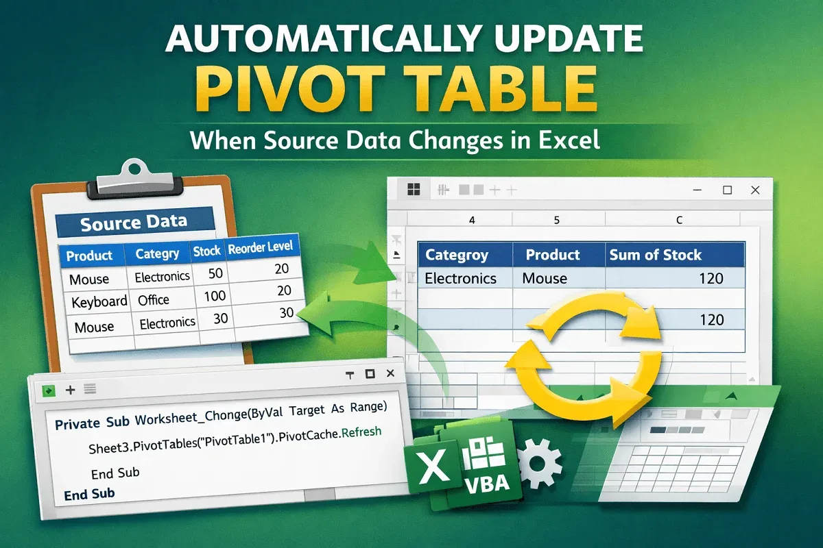 Automatically Update Pivot Table When Source Data Changes
