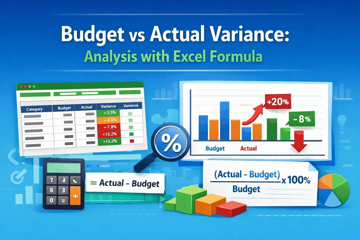Budget vs Actual Variance: Analysis with Excel Formula