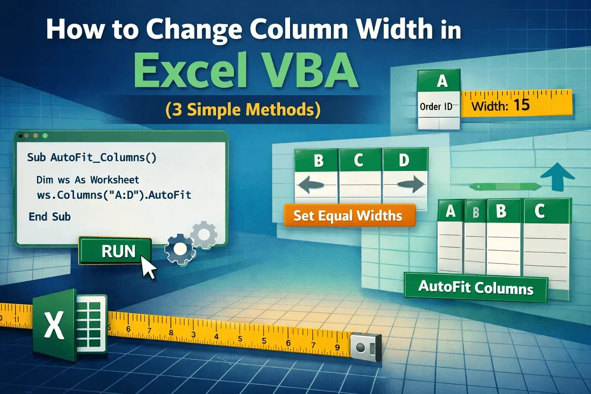 How to Change Column Width in Excel VBA (3 Simple Methods)