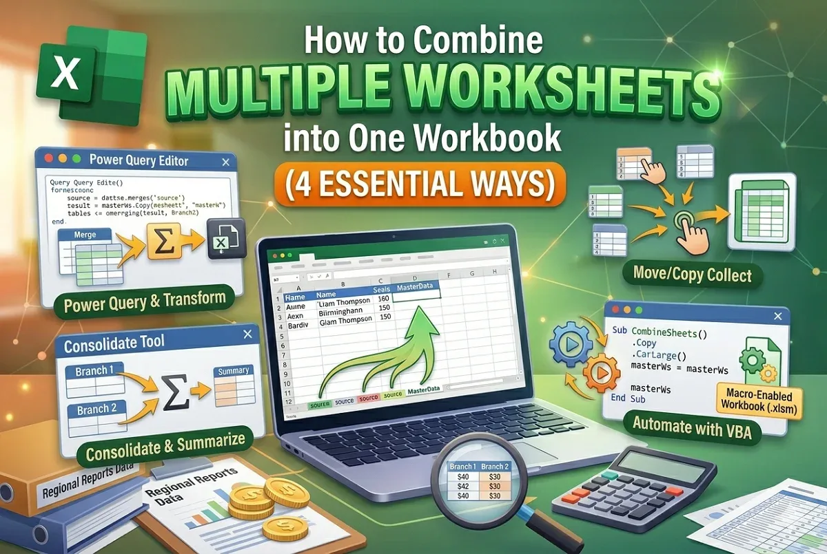 How to Combine Multiple Worksheets into One Workbook in Excel