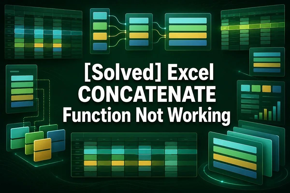 [Solved] CONCATENATE Function in Excel Not Working