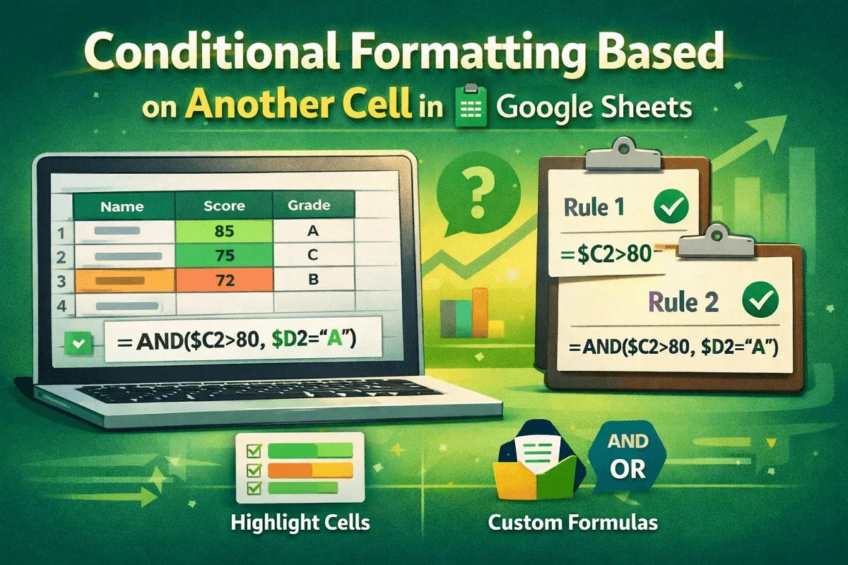 Conditional Formatting Based on Another Cell in Google Sheets