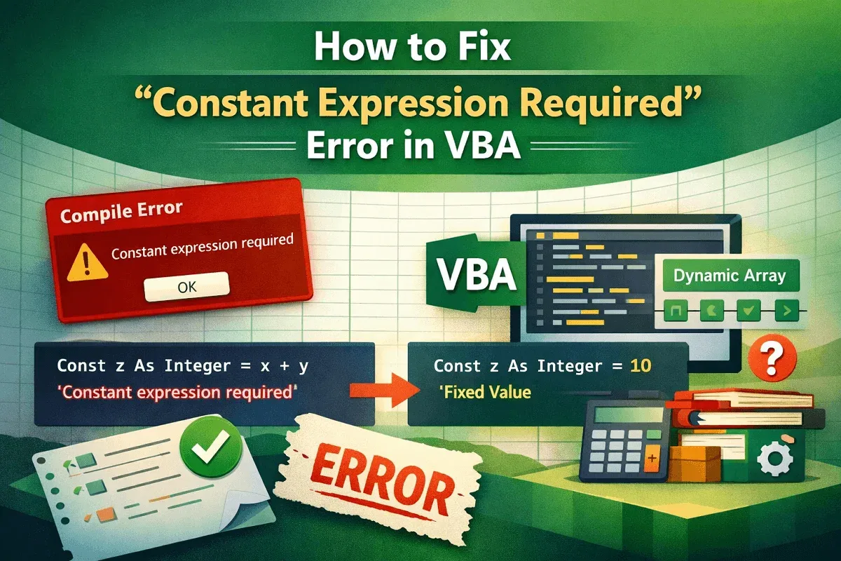How to Fix "Constant Expression Required" Error in VBA