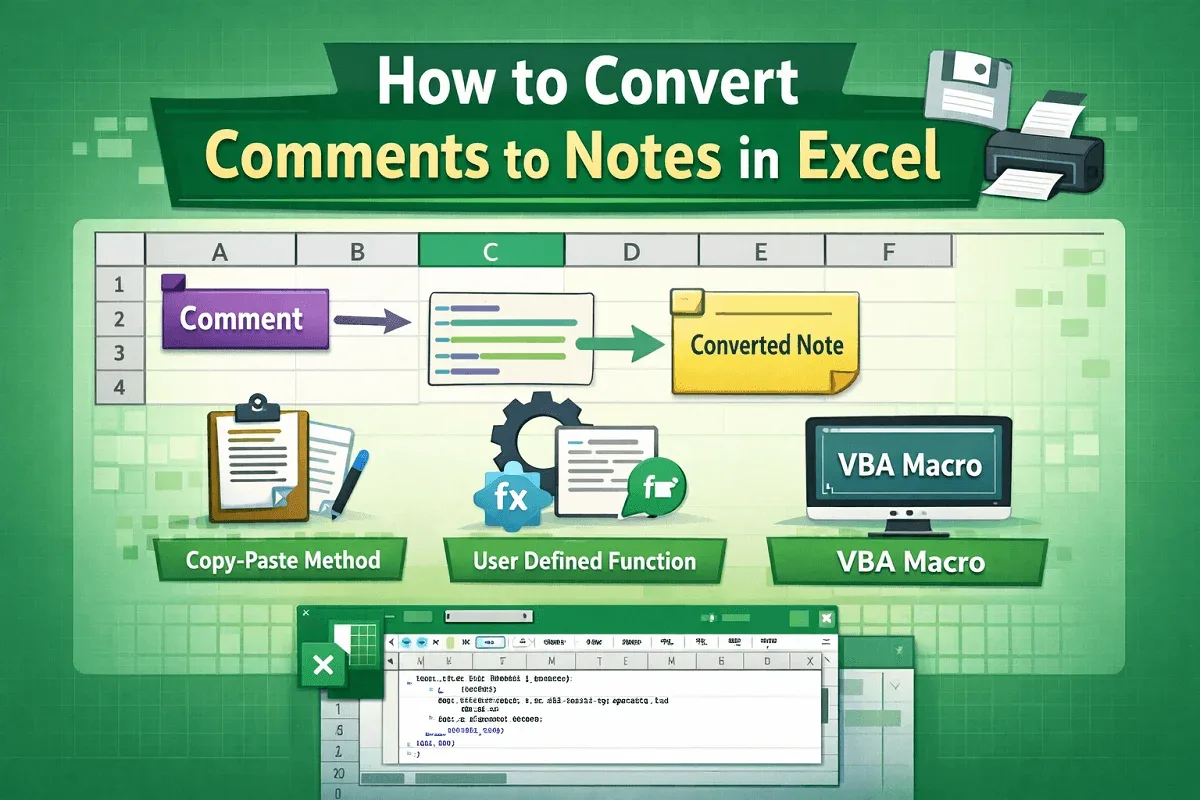 How to Convert Comments to Notes in Excel