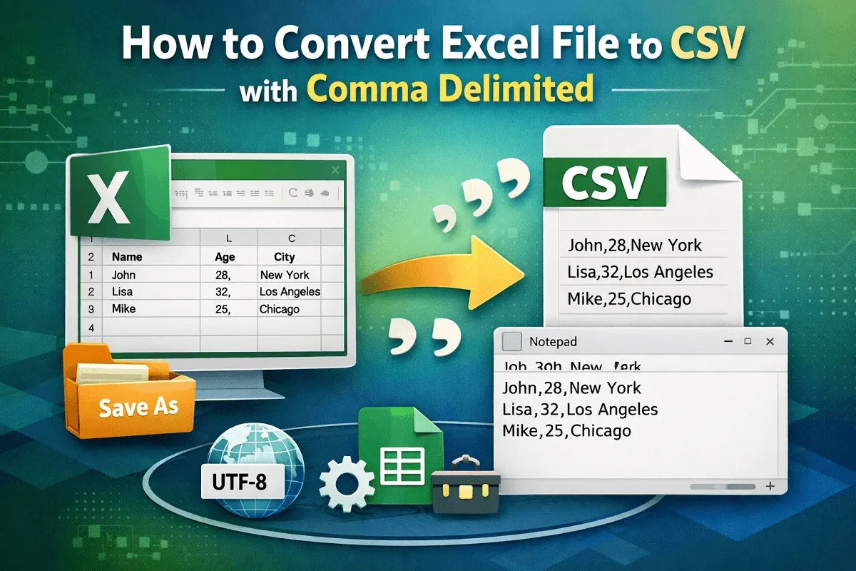 How to Convert Excel File to CSV with Comma Delimited