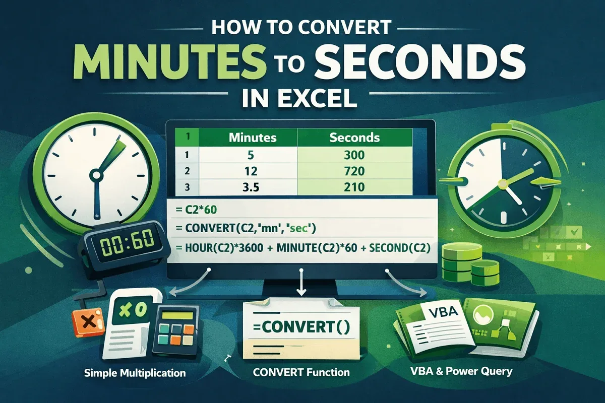 How to Convert Minutes to Seconds in Excel (3 Simple Ways)
