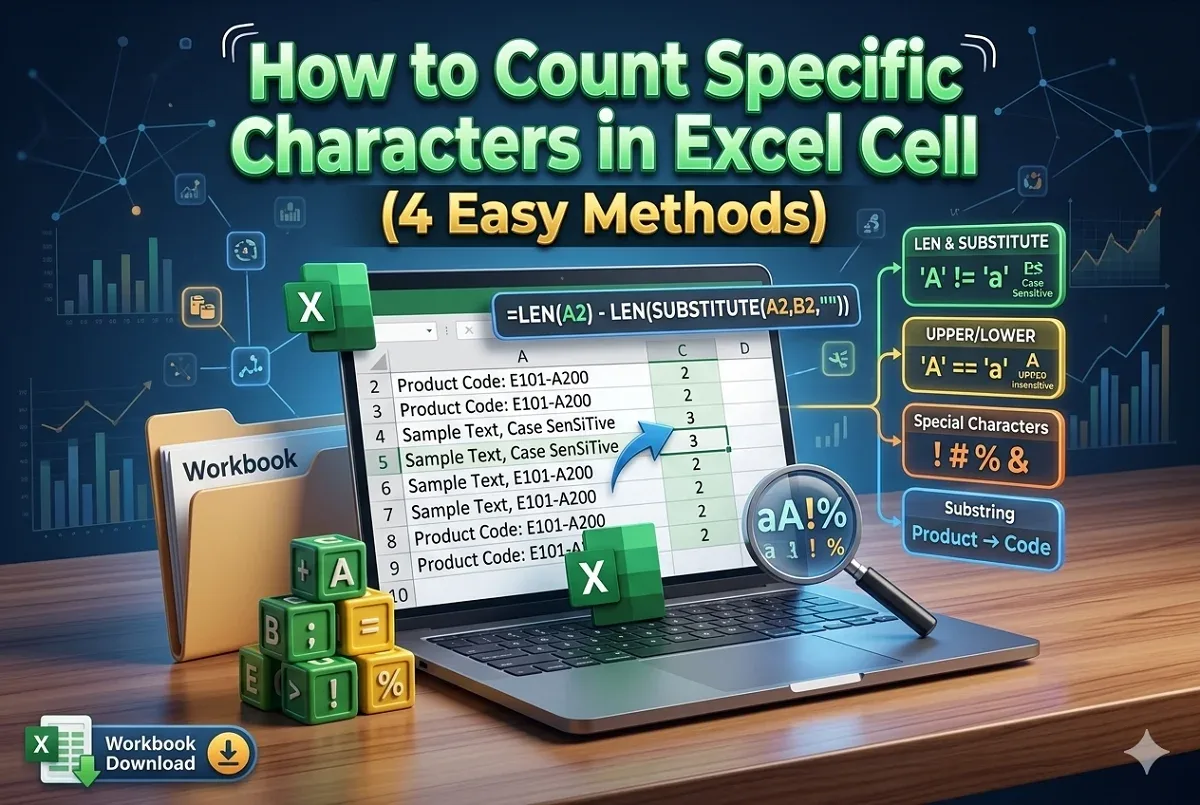 How to Count Specific Characters in Excel Cell (4 Easy Methods)