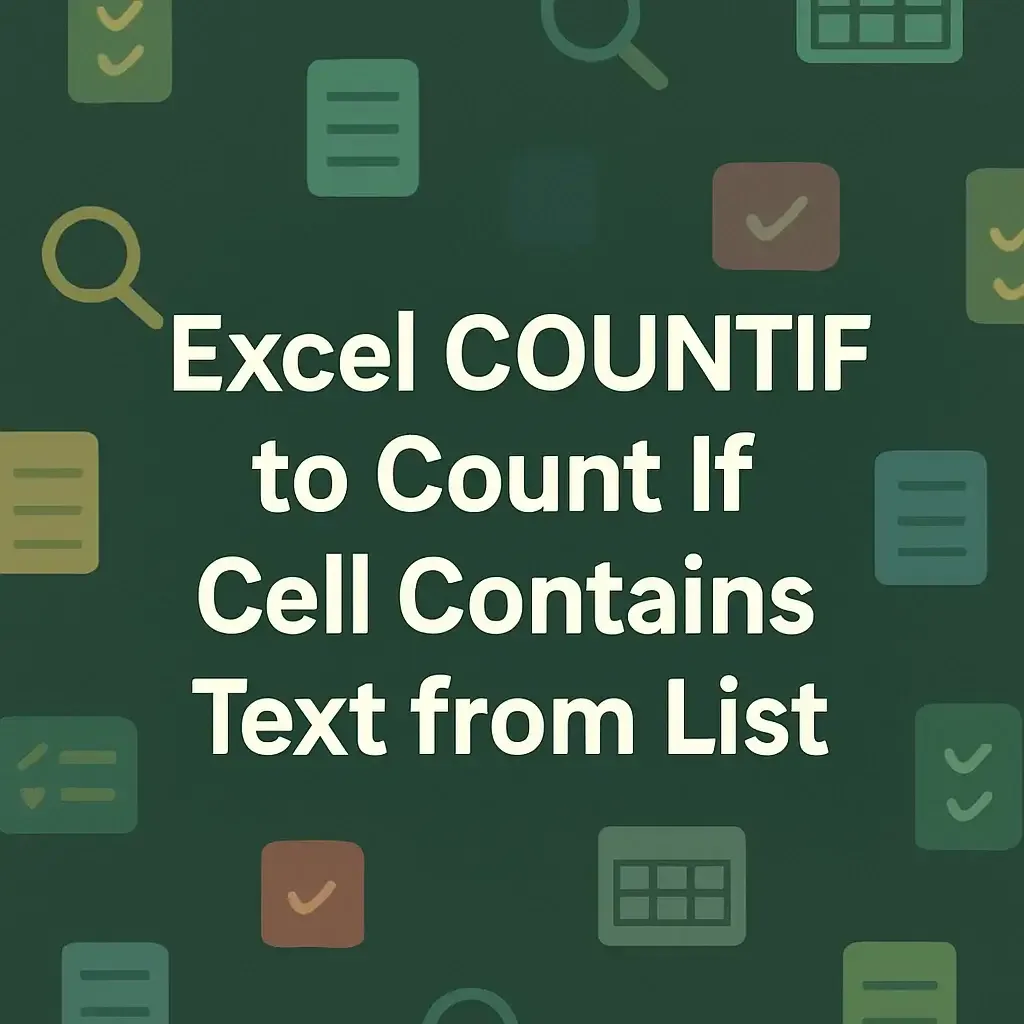 COUNTIF to Count If Cell Contains Text from List in Excel
