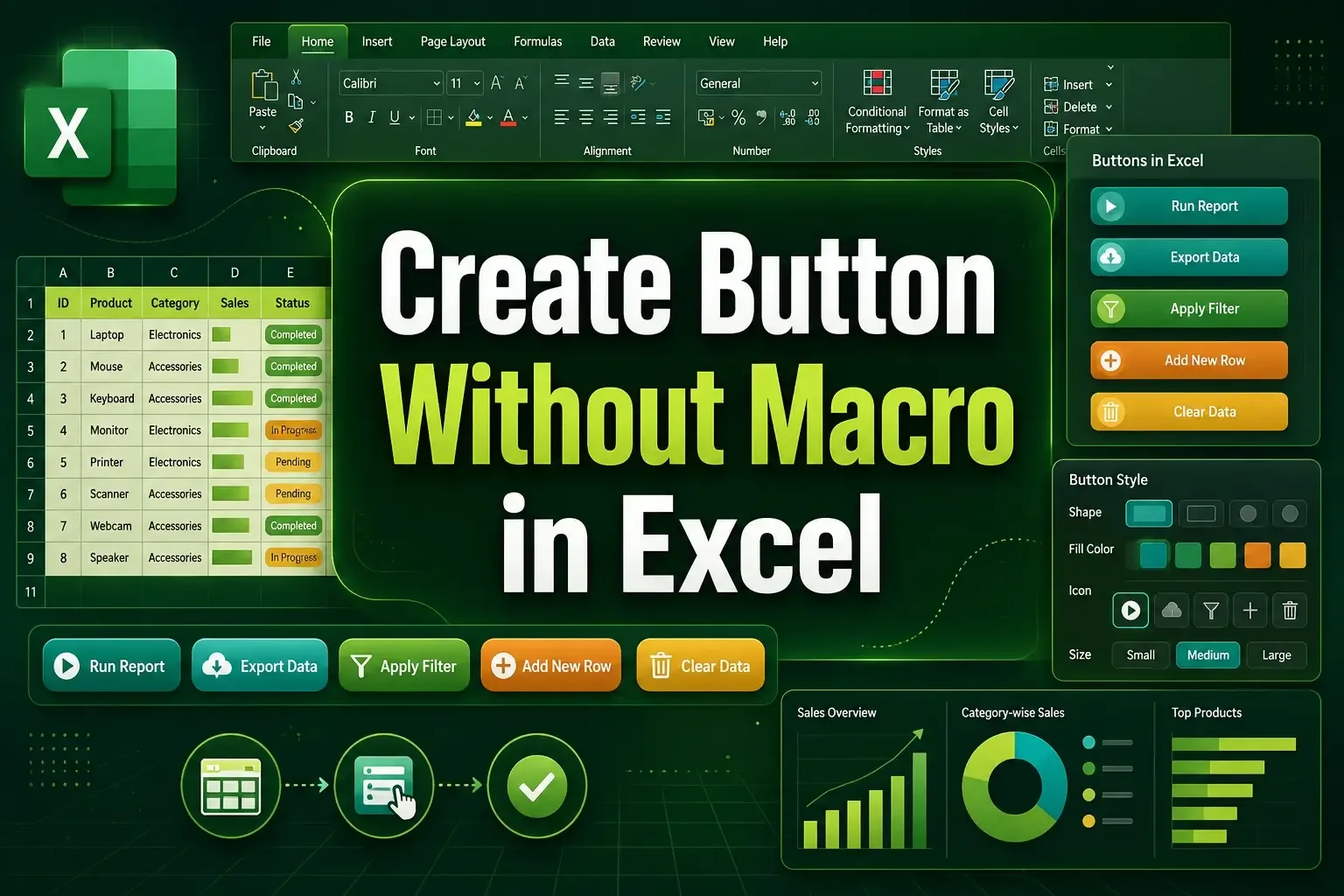 How to Create a Button Without Macro in Excel