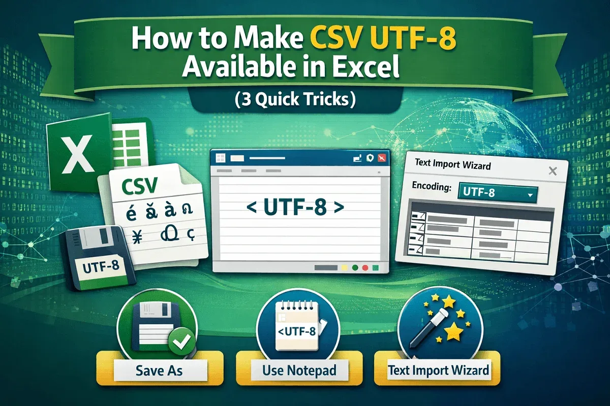 How to Make CSV UTF-8 Available in Excel (3 Quick Tricks)