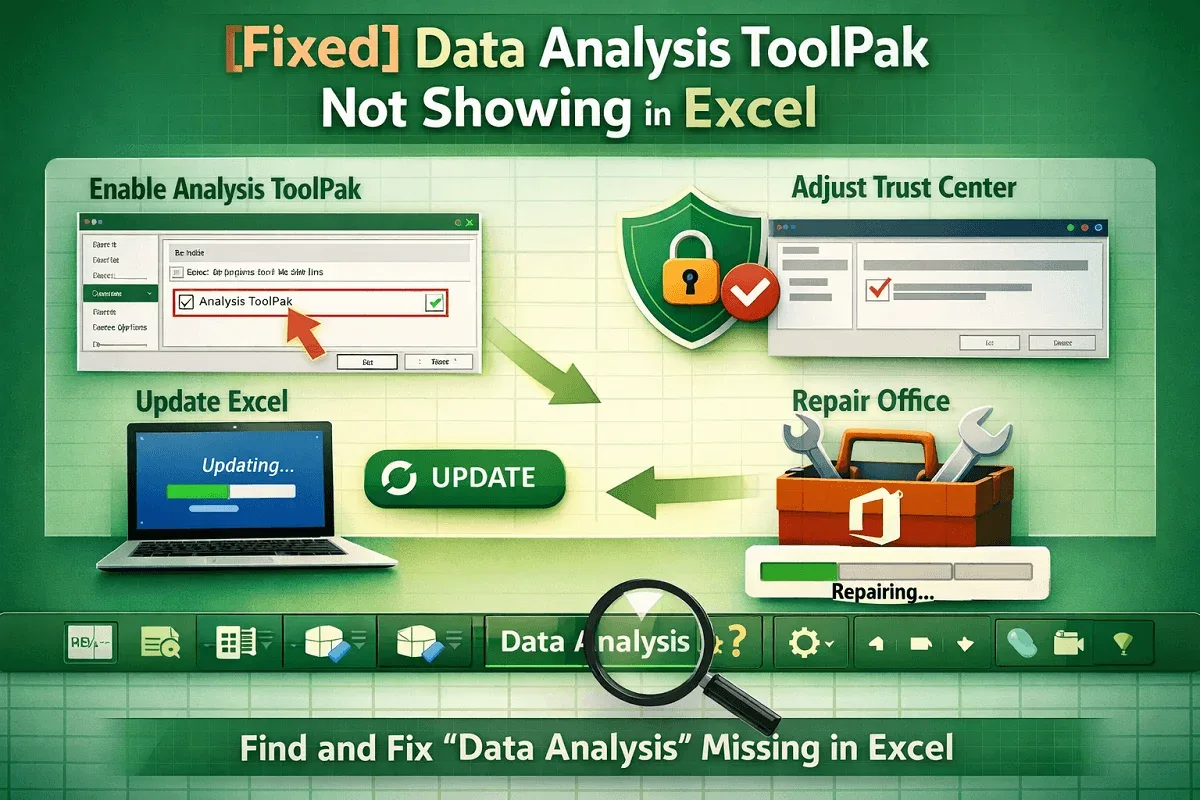[Fixed] Data Analysis ToolPak Not Showing in Excel