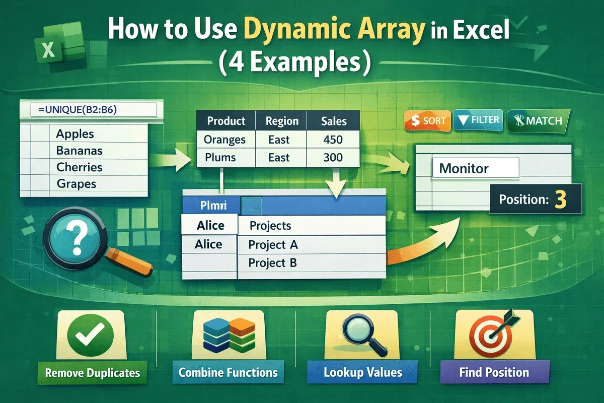 How to Use Dynamic Array in Excel (4 Examples)
