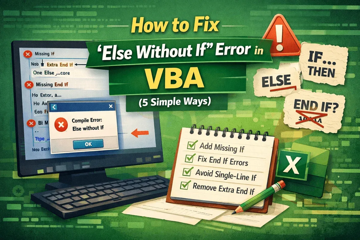 How to Fix 'Else Without If' Error in VBA (5 Simple Ways)