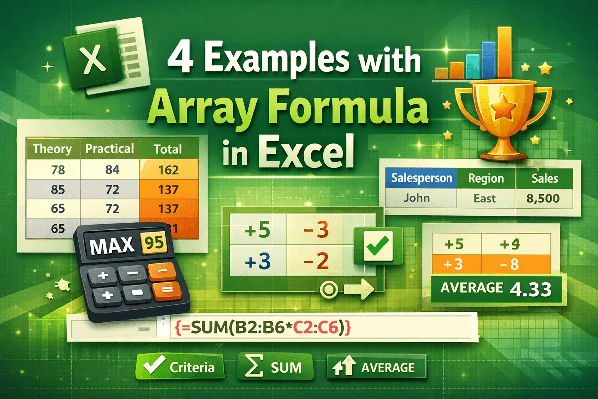 4 Examples with Array Formula in Excel